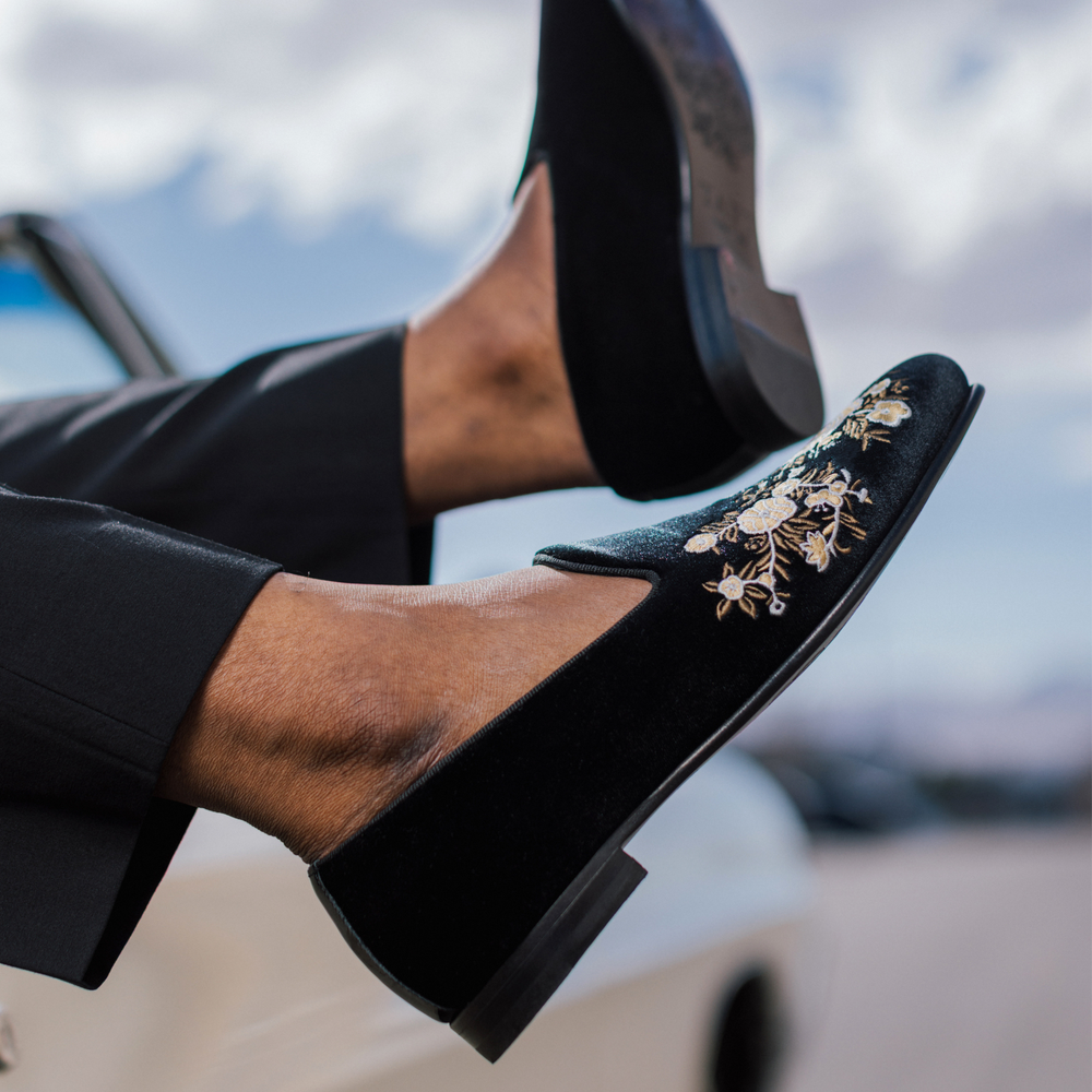 The Estate Slipper in Black Velvet