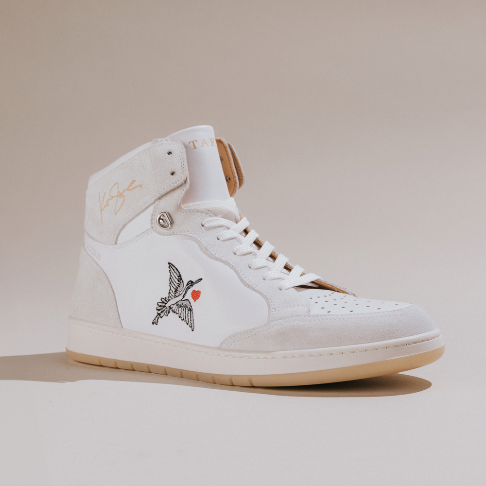 The Rapido High-top Sneaker in White Crane