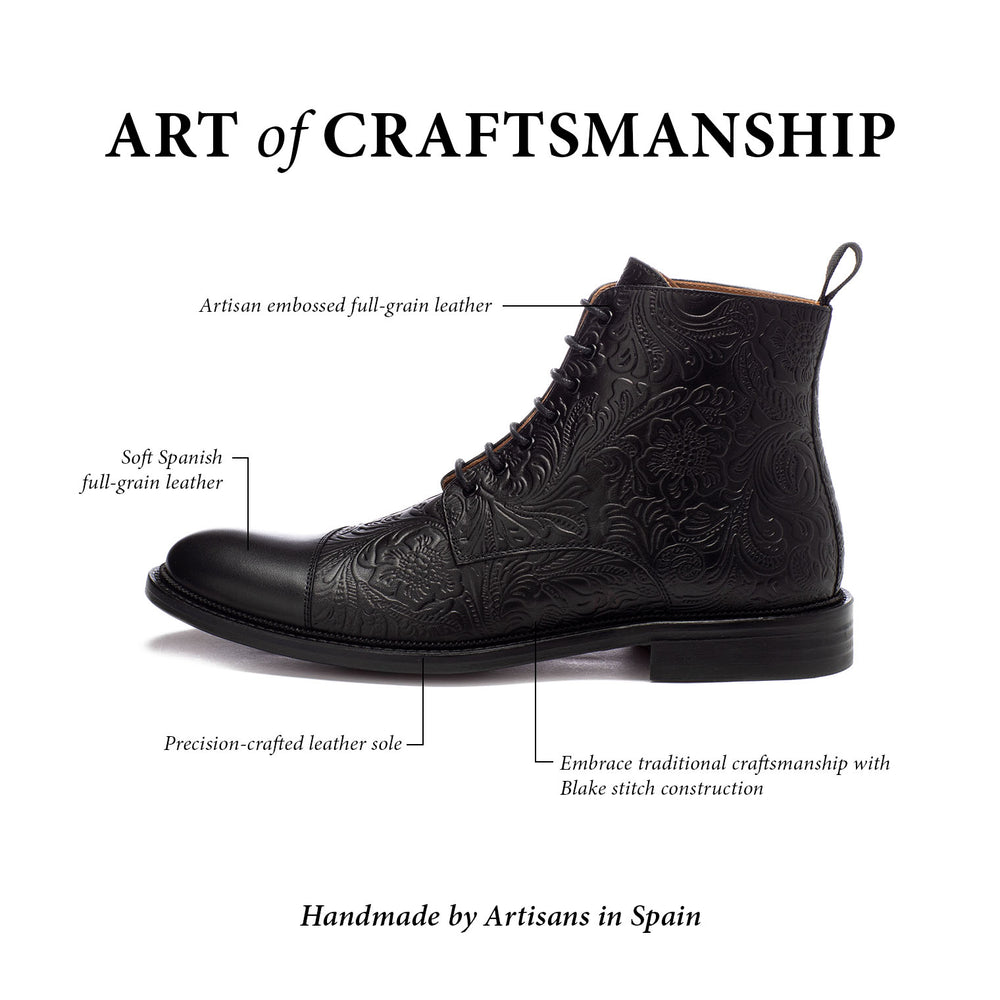 The Paris Boot in Black Floral (Last Chance, Final Sale)