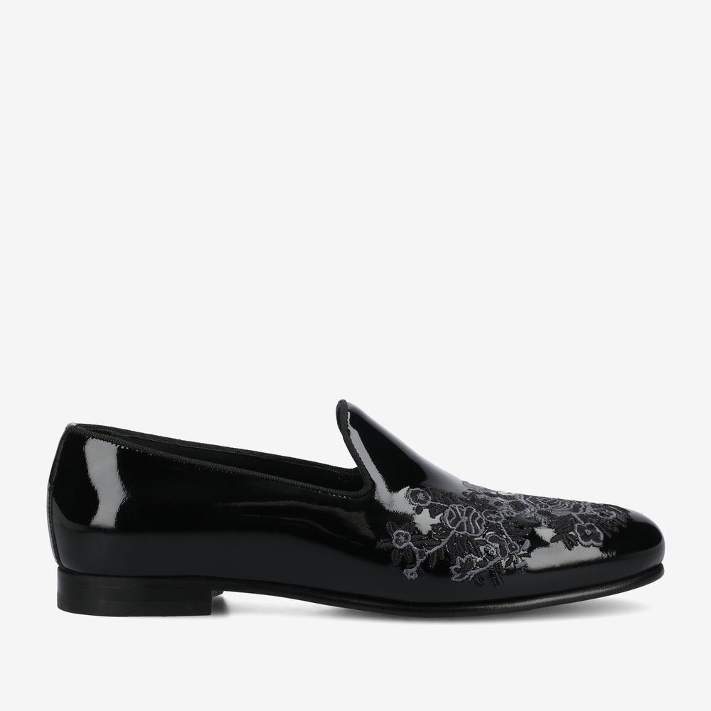 The Estate Slipper in Black Patent Leather
