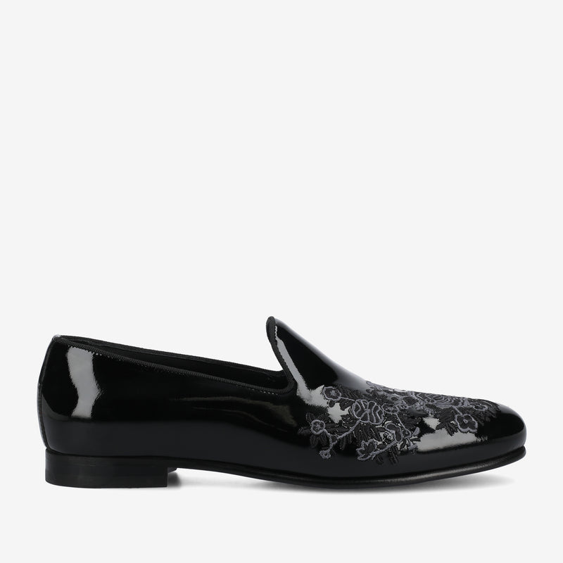 The Estate Slipper in Black Patent Leather
