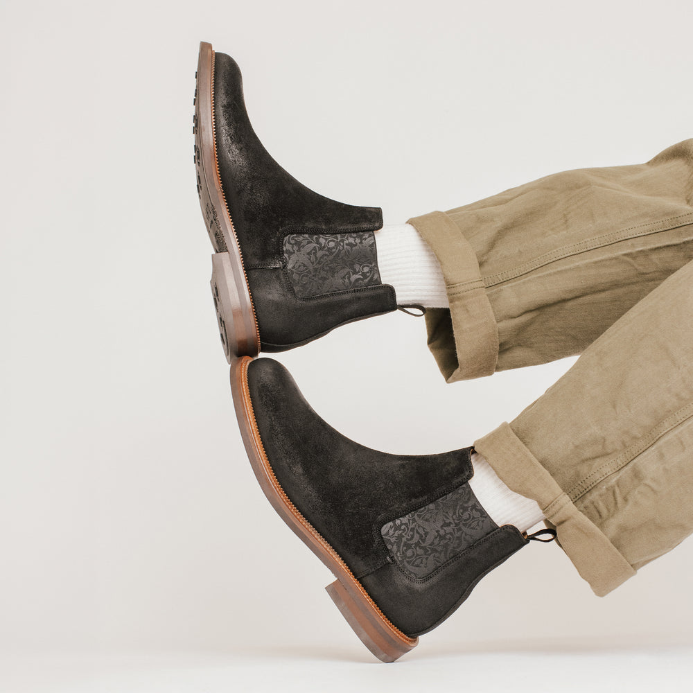 The Glen Boot in Black Suede