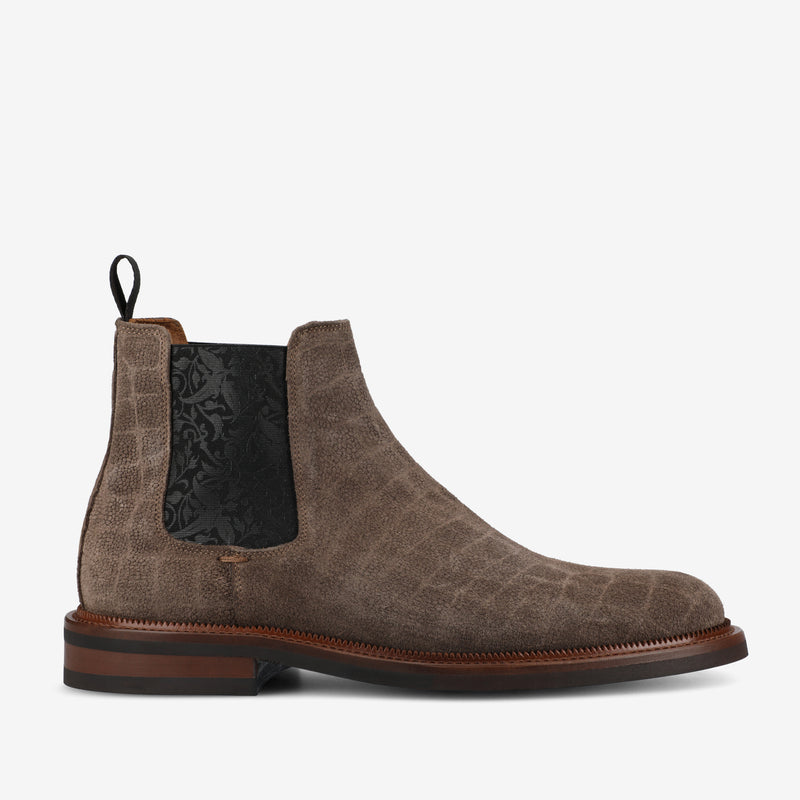 The Glen Boot in Taupe Croco