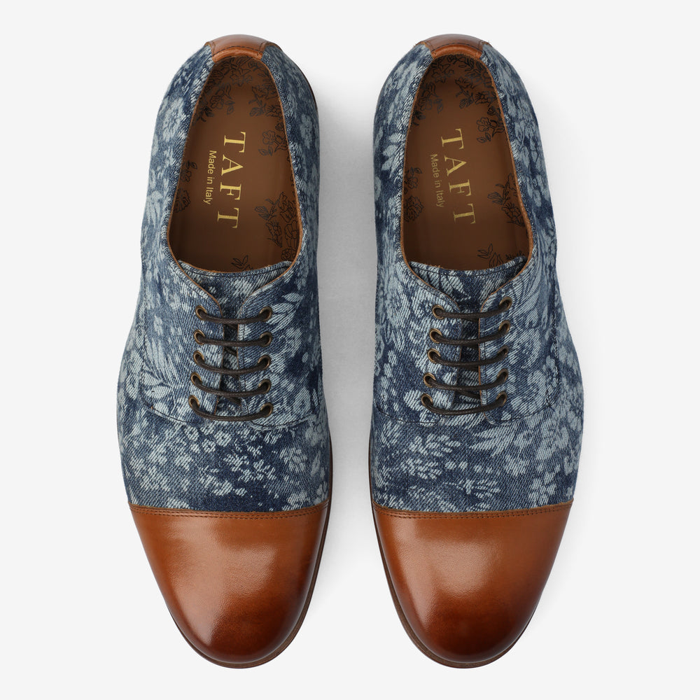 The Jack Oxford Shoe in Washed Denim Floral