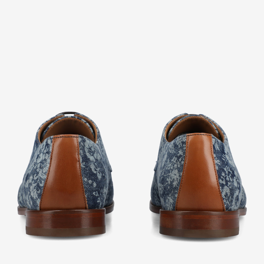 The Jack Oxford Shoe in Washed Denim Floral