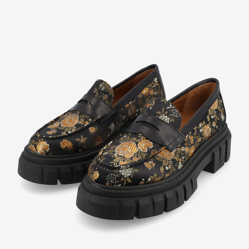 The Flora Women's Loafer in Eden Noir