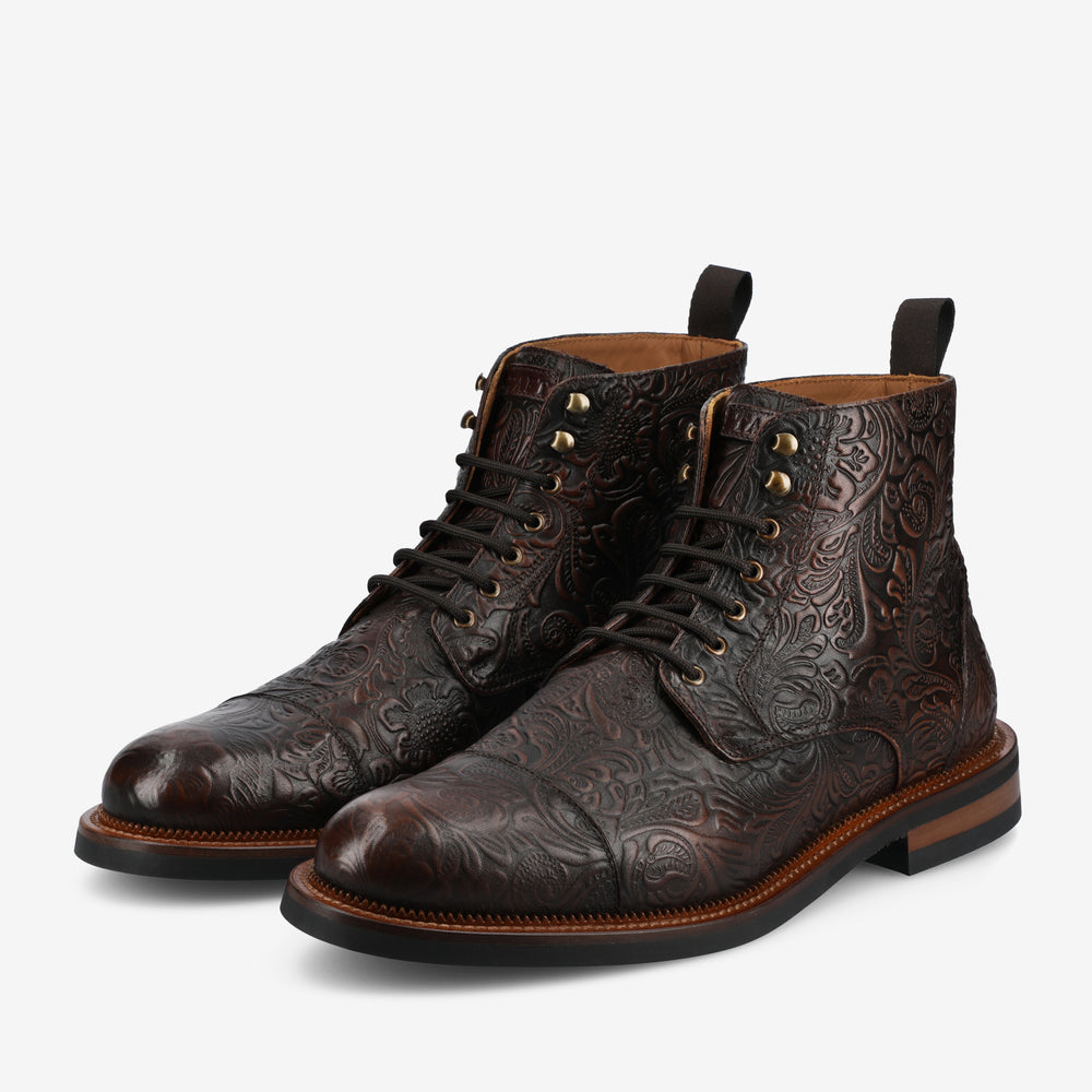 The Rome Dress Boot in Brown Floral
