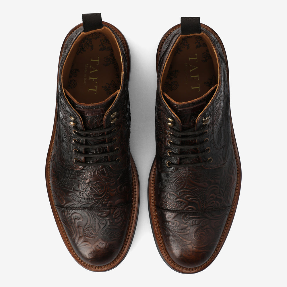 The Rome Dress Boot in Brown Floral
