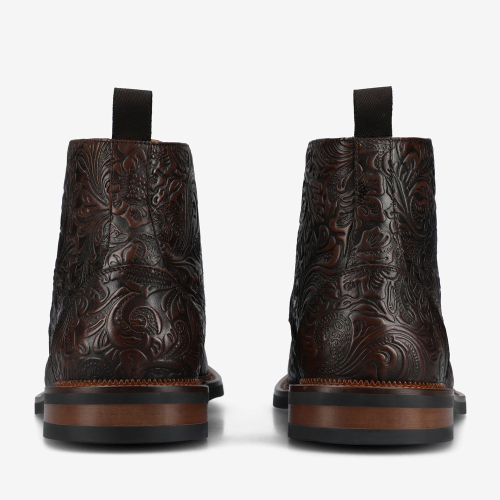 The Rome Dress Boot in Brown Floral