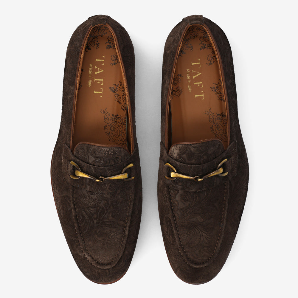 The Russell in Chocolate Floral Suede