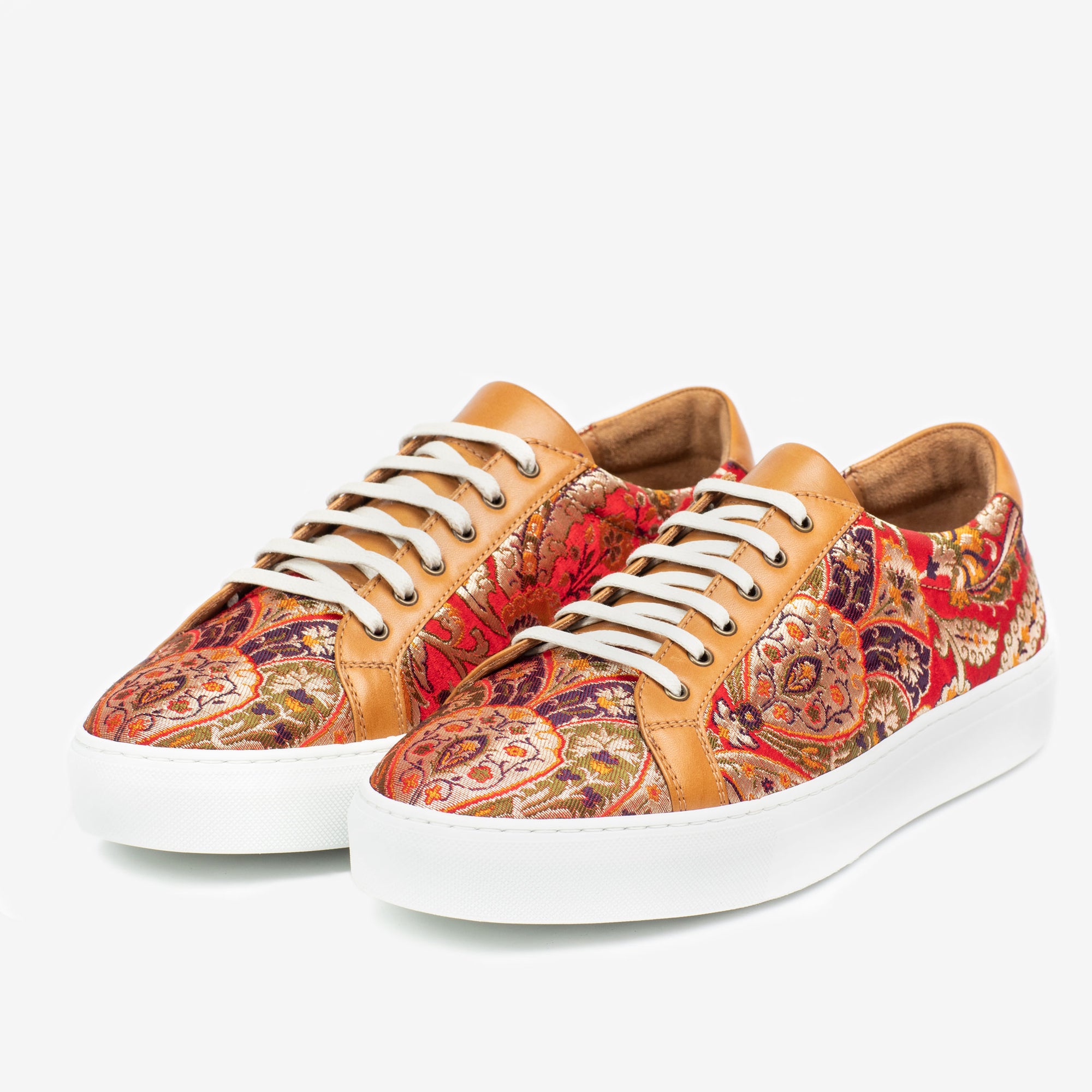 The Sneaker in Red Paisley - Unique Sneakers