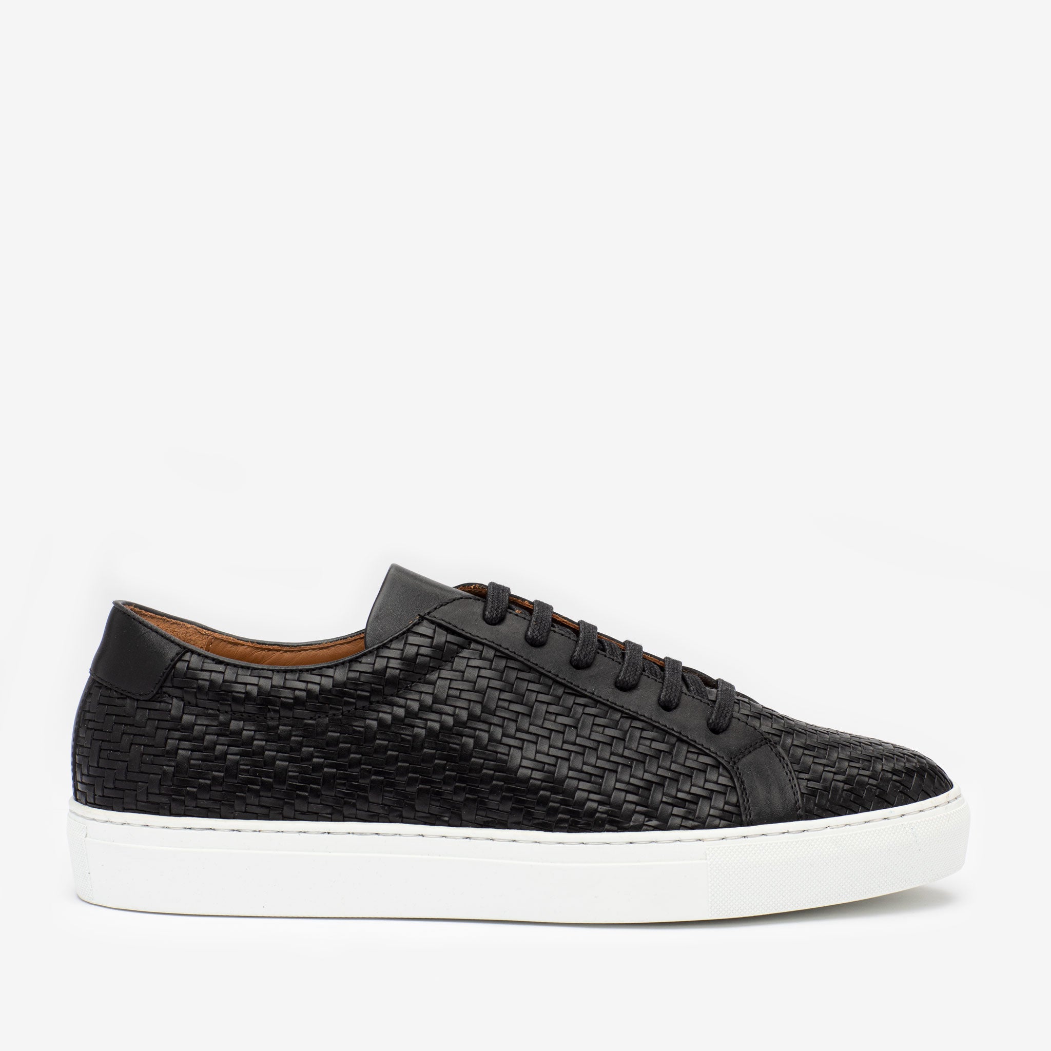 The Sneaker in Black Woven Leather TAFT