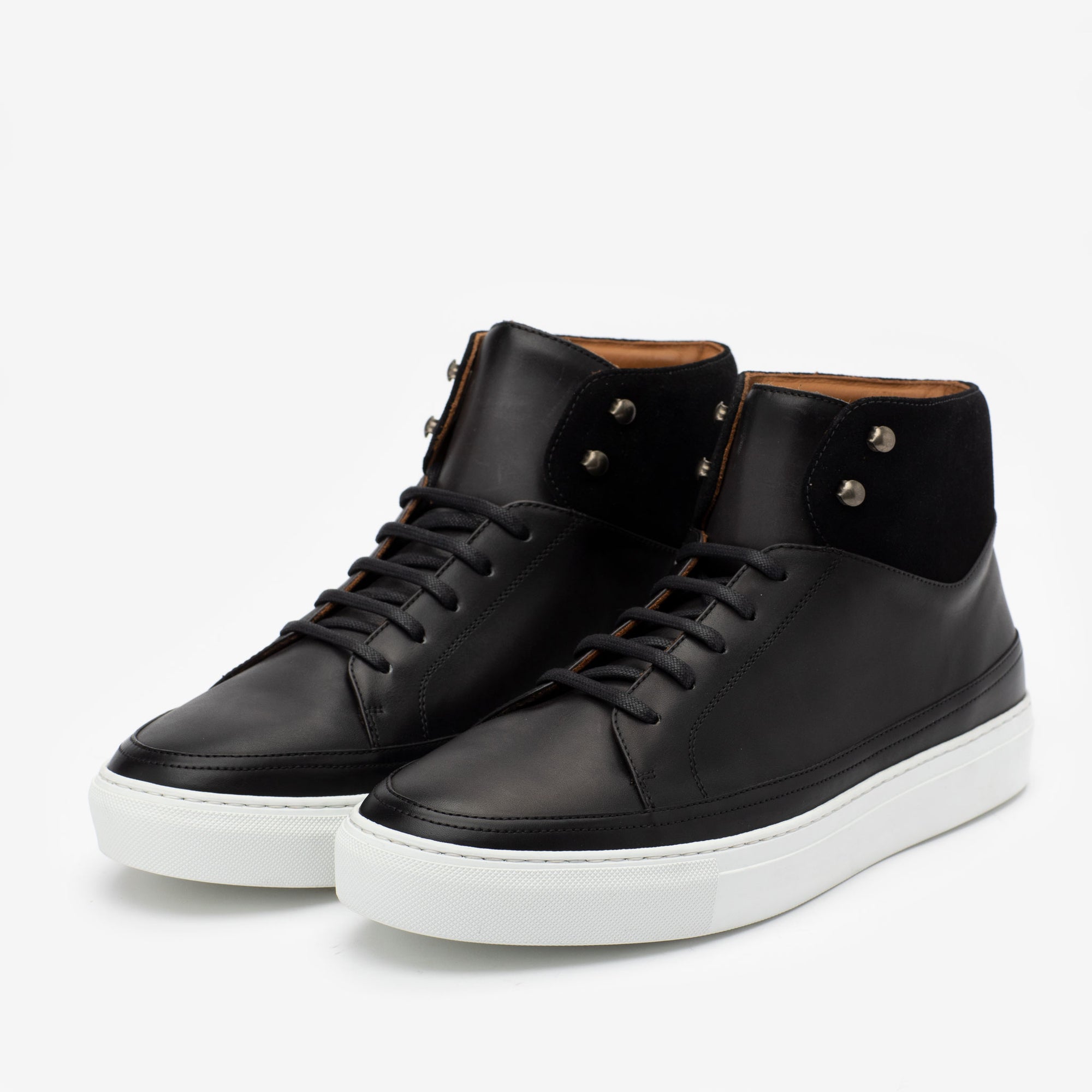 Næsten Køb Tag væk The Fifth Ave Leather Hightop Sneaker in Black | TAFT