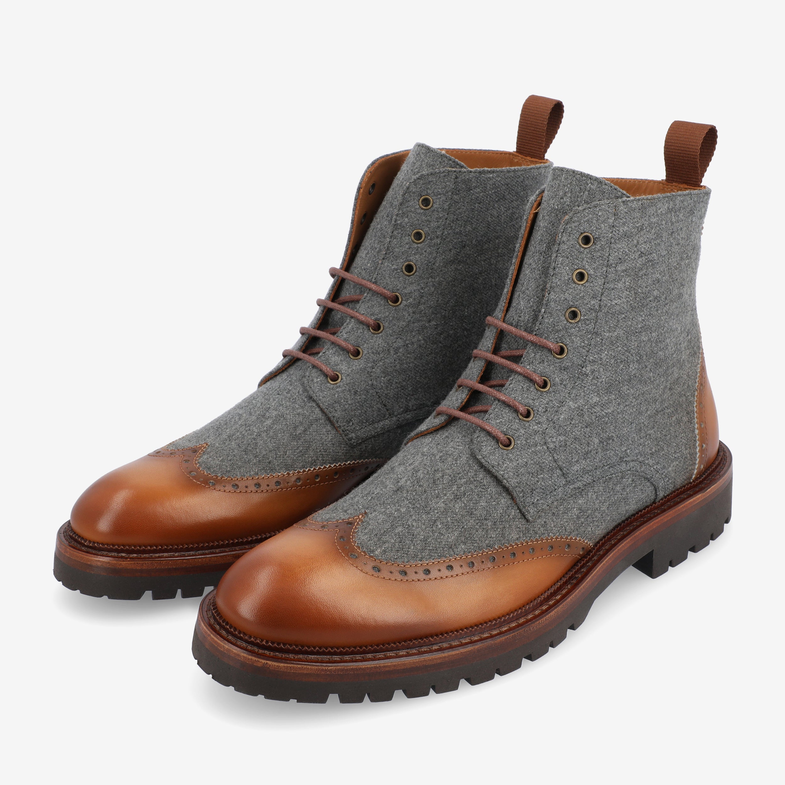 Leather on sale wool boots