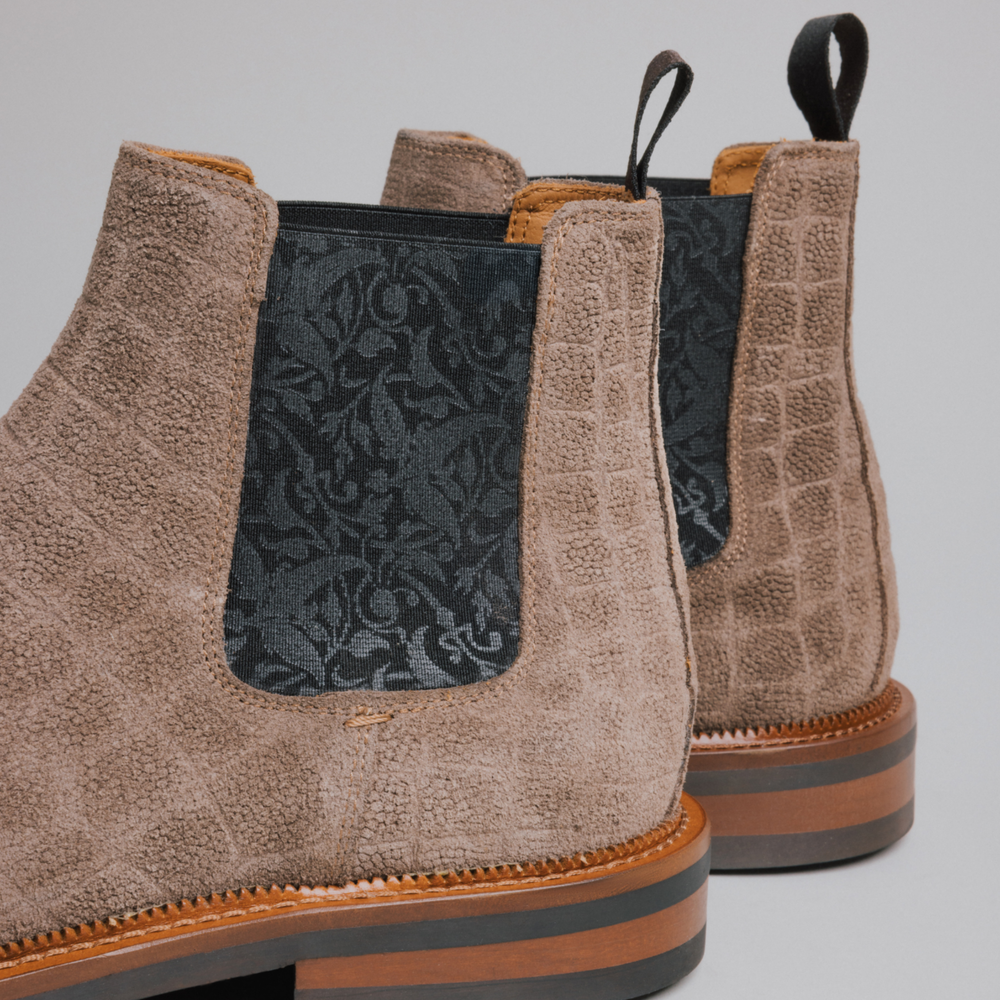 The Glen Boot in Taupe Croco