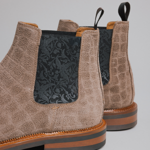 The Glen Boot in Taupe Croco