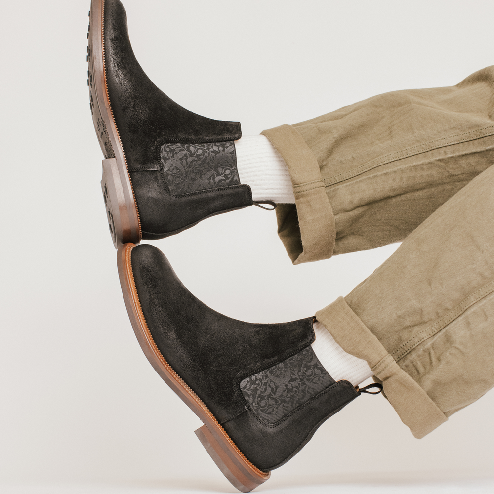 The Glen Boot in Black Suede