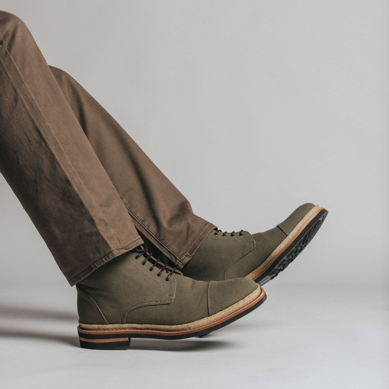 Olive green shoe boots best sale