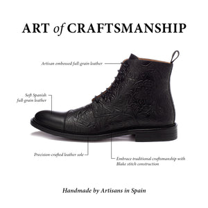 The Paris Boot in Black Floral (Last Chance, Final Sale)
