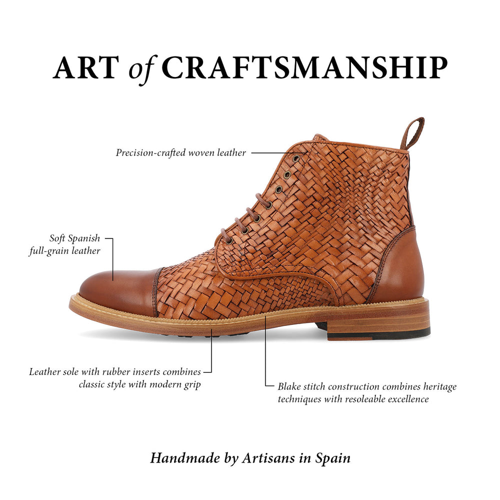 The Rome Boot in Brown Woven