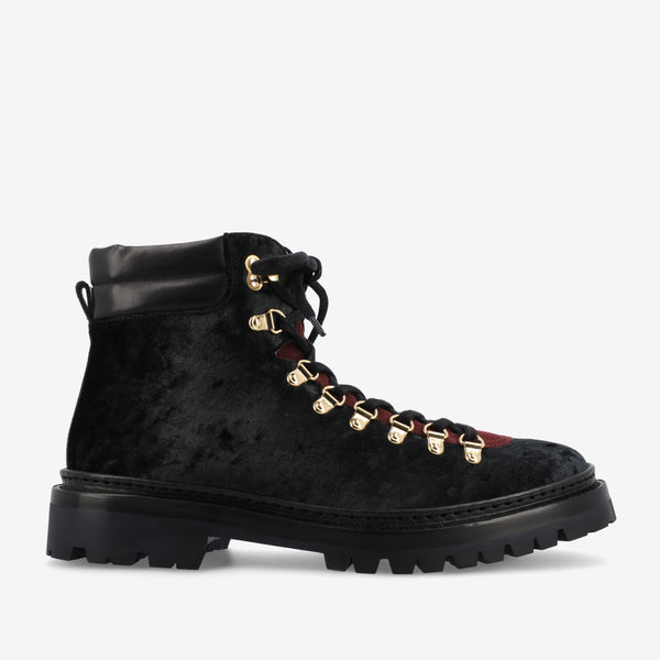 ショートブーツ・ブーティ Boots in Black/Silver Leather BT-VIKING-