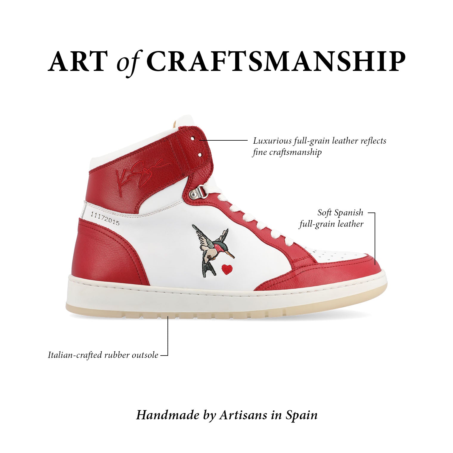 Xhantae Hummingbird Embroidered high quality Sneakers