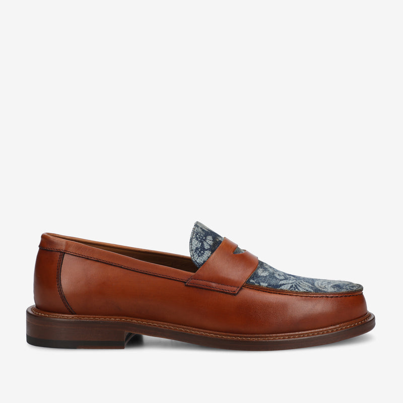 The Jack Penny Loafer in Washed Denim Floral