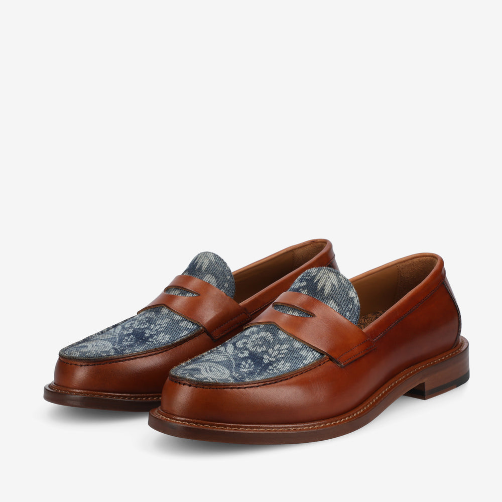 The Jack Penny Loafer in Washed Denim Floral