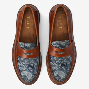 The Jack Penny Loafer in Washed Denim Floral