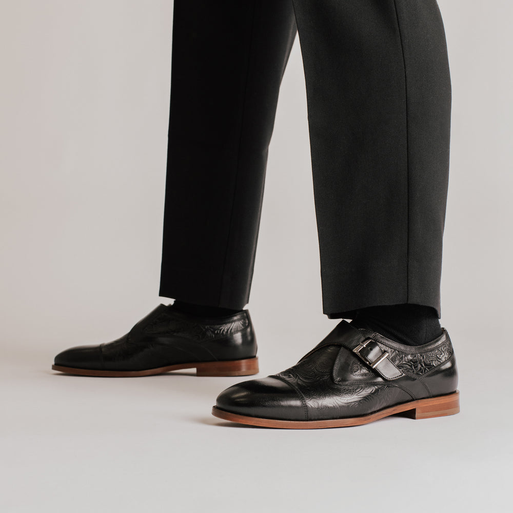 The Jack Monk Strap in Black Floral