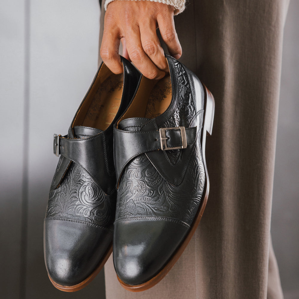 The Jack Monk Strap in Black Floral