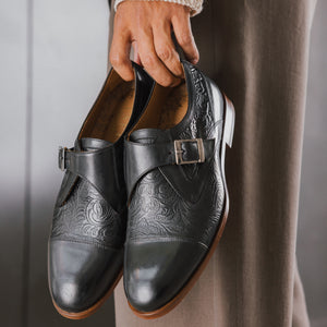 The Jack Monk Strap in Black Floral