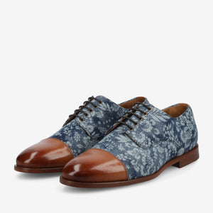 The Jack Oxford Shoe in Washed Denim Floral