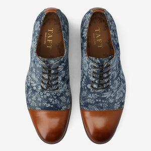 The Jack Oxford Shoe in Washed Denim Floral