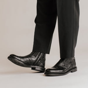 The Lewis Boot in Black Floral