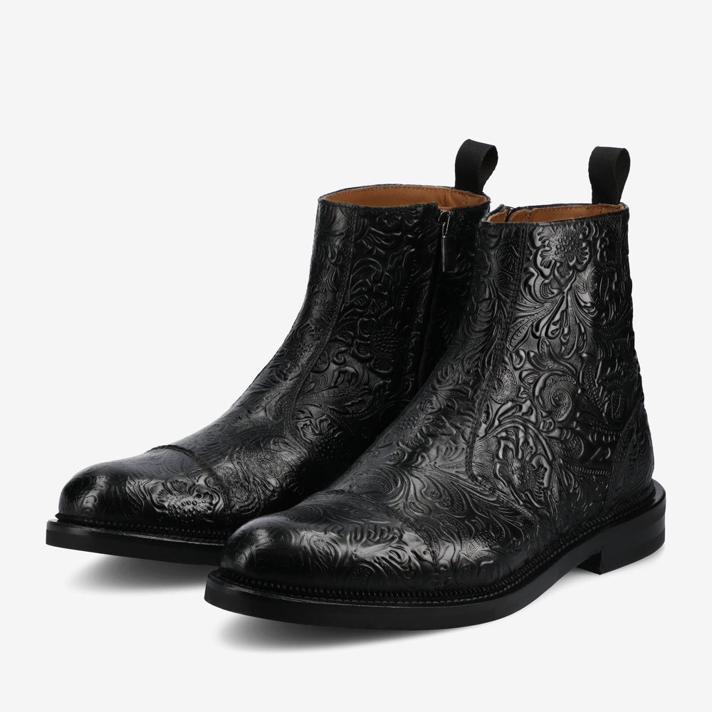 The Lewis Boot in Black Floral