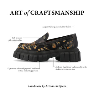 The Flora Women's Loafer in Eden Noir