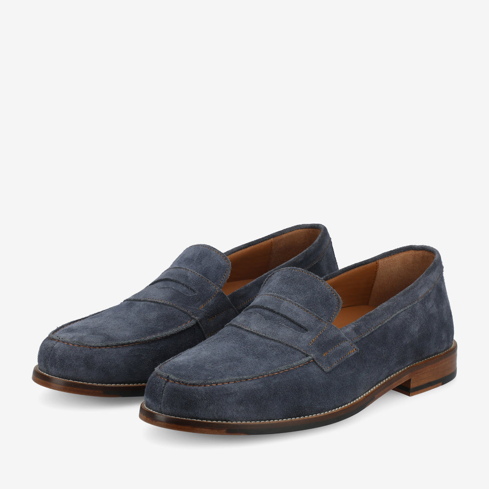 The Sterling Loafer in Washed Blue Suede