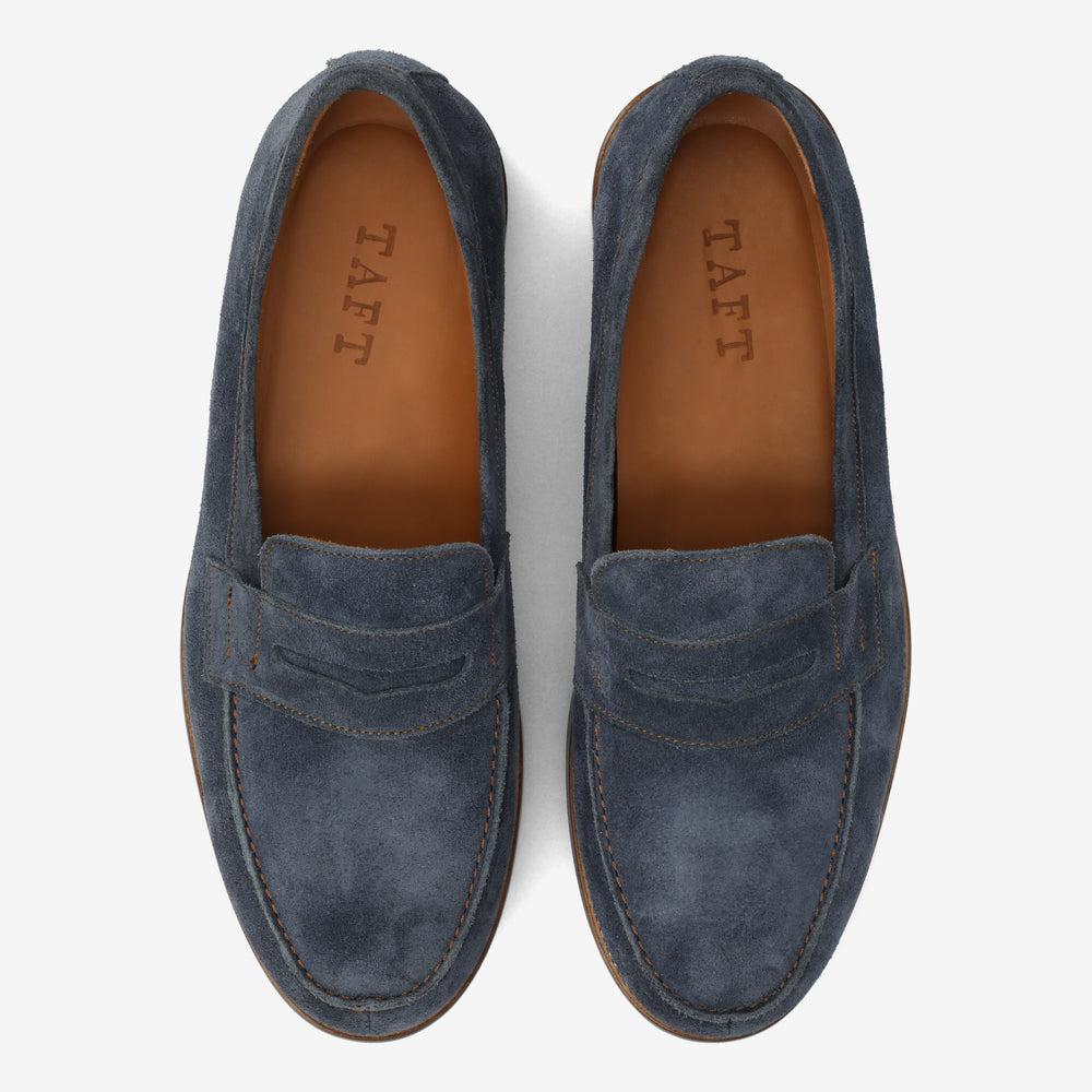 The Sterling Loafer in Washed Blue Suede