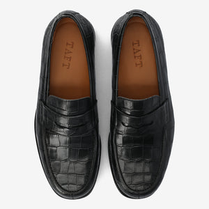 The Sterling Loafer in Black Croco