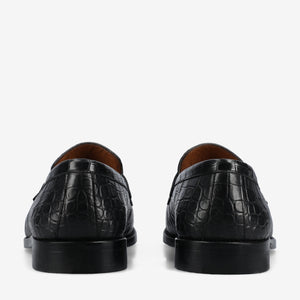 The Sterling Loafer in Black Croco
