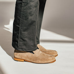 The Sterling Loafer in Taupe Suede