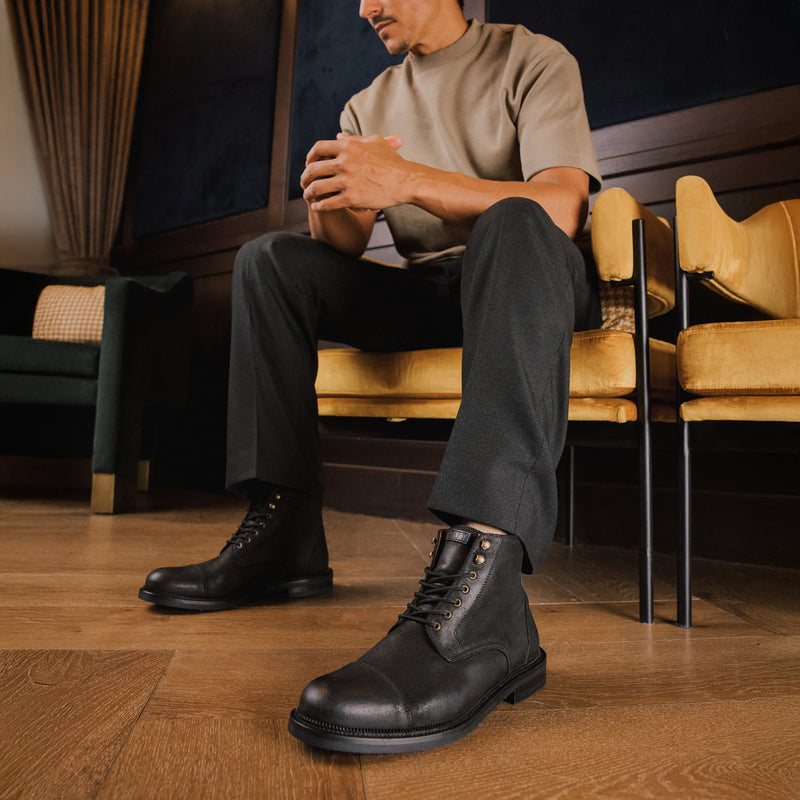 The Rome Boot in Black Suede