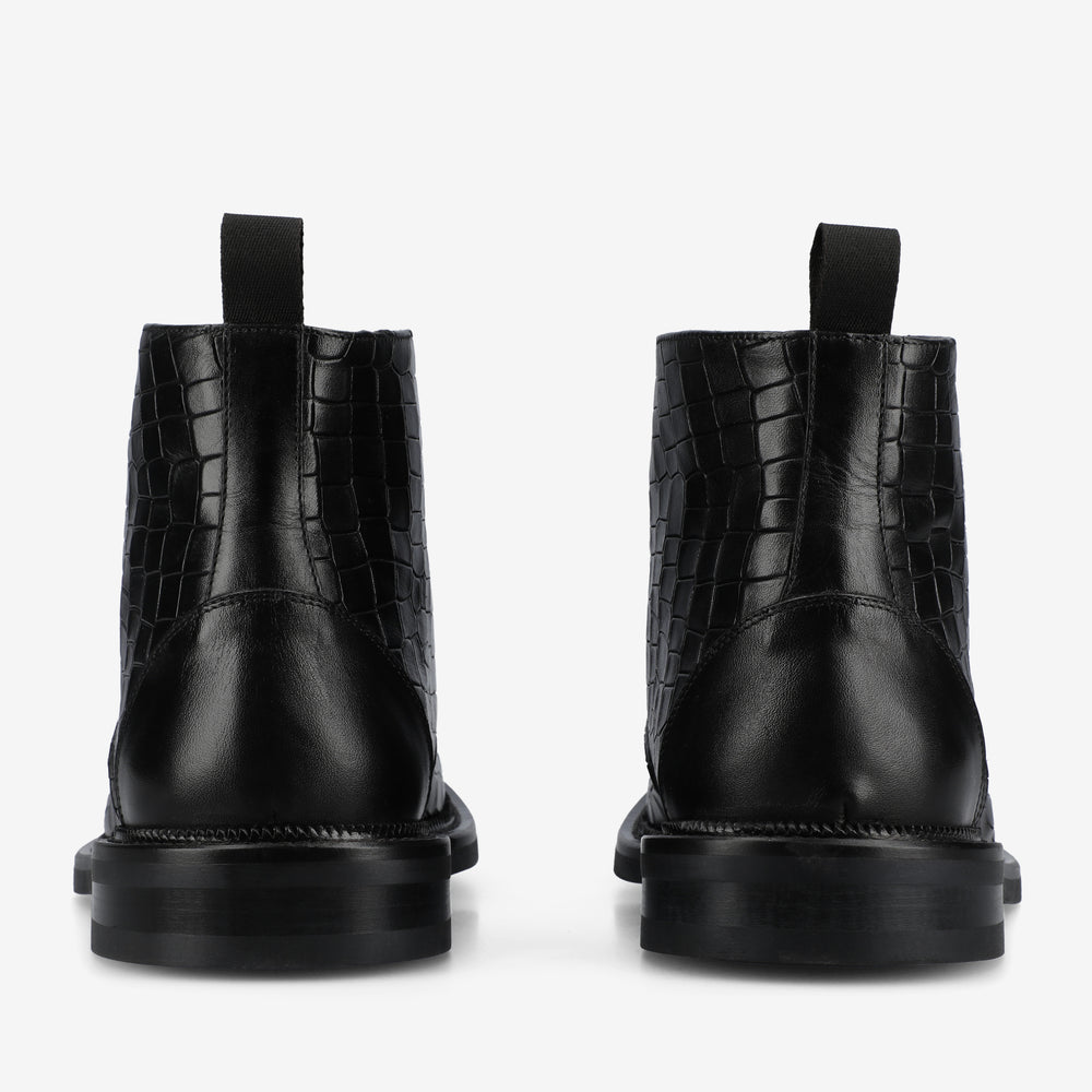 The Rome Boot in Black Croco