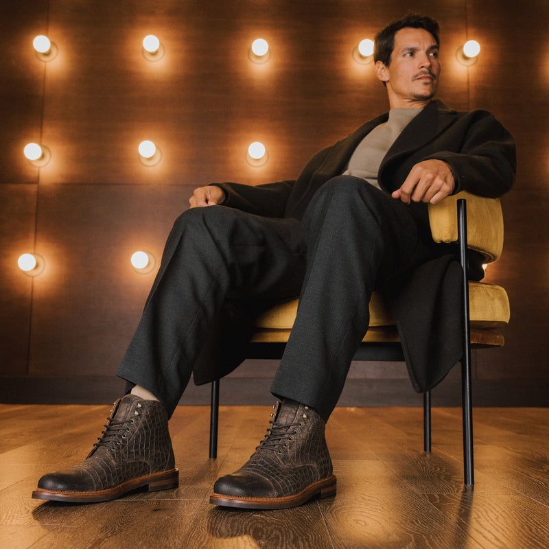 The Rome Boot in Brown Croco