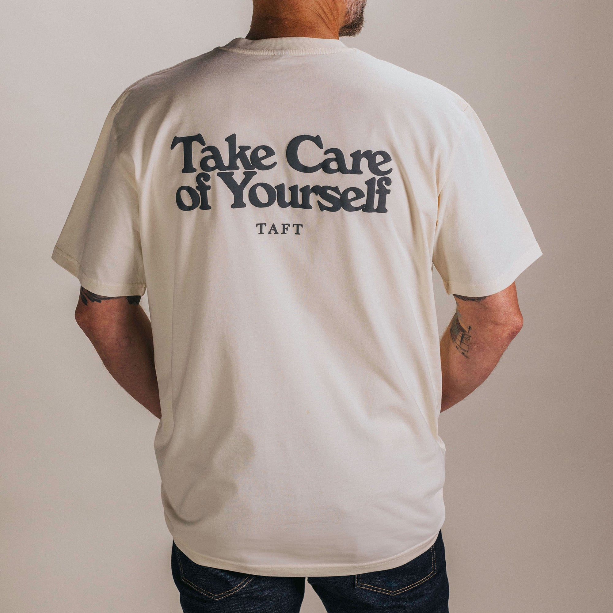 Take Care T-Shirt in Ecru