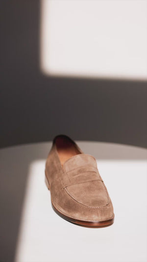 The Sterling Loafer in Taupe Suede