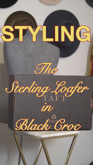 The Sterling Loafer in Black Croco