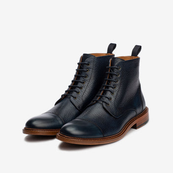 The Rome Boot - Navy Leather Boots | TAFT