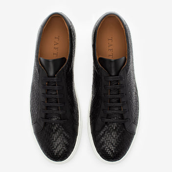 The Sneaker in Black Woven Leather | TAFT